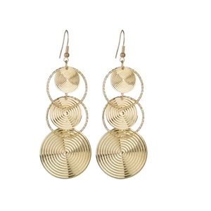 Gold Layered Geometric Drop Style Earrings